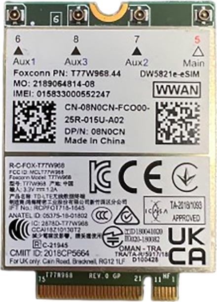 Foxconn DW5821e-eSIM M.2 Modem (4G/LTE CAT 18 1200/150 Mbit)