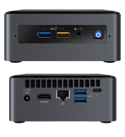 Intel NUC8I7INHJA (Intel Core i7-8565U, HDMI, mini DP, <b>8GB RAM, 16GB Optane, 1TB 2,5" SATA HDD, Win 10 Home</b>)