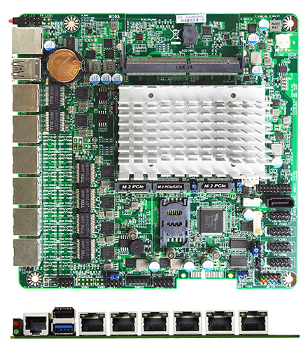 Jetway MI05-00 Thin-ITX (J6412 Intel Elkhart Lake SoC, SIM Slot, 6x LAN)