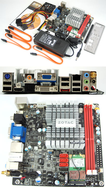 ZOTAC ION ITX A-E (mit integrierter Atom 2x 1.6Ghz CPU, Onboard-Netzteil, WLAN) [<b>LFTERLOS</b>]